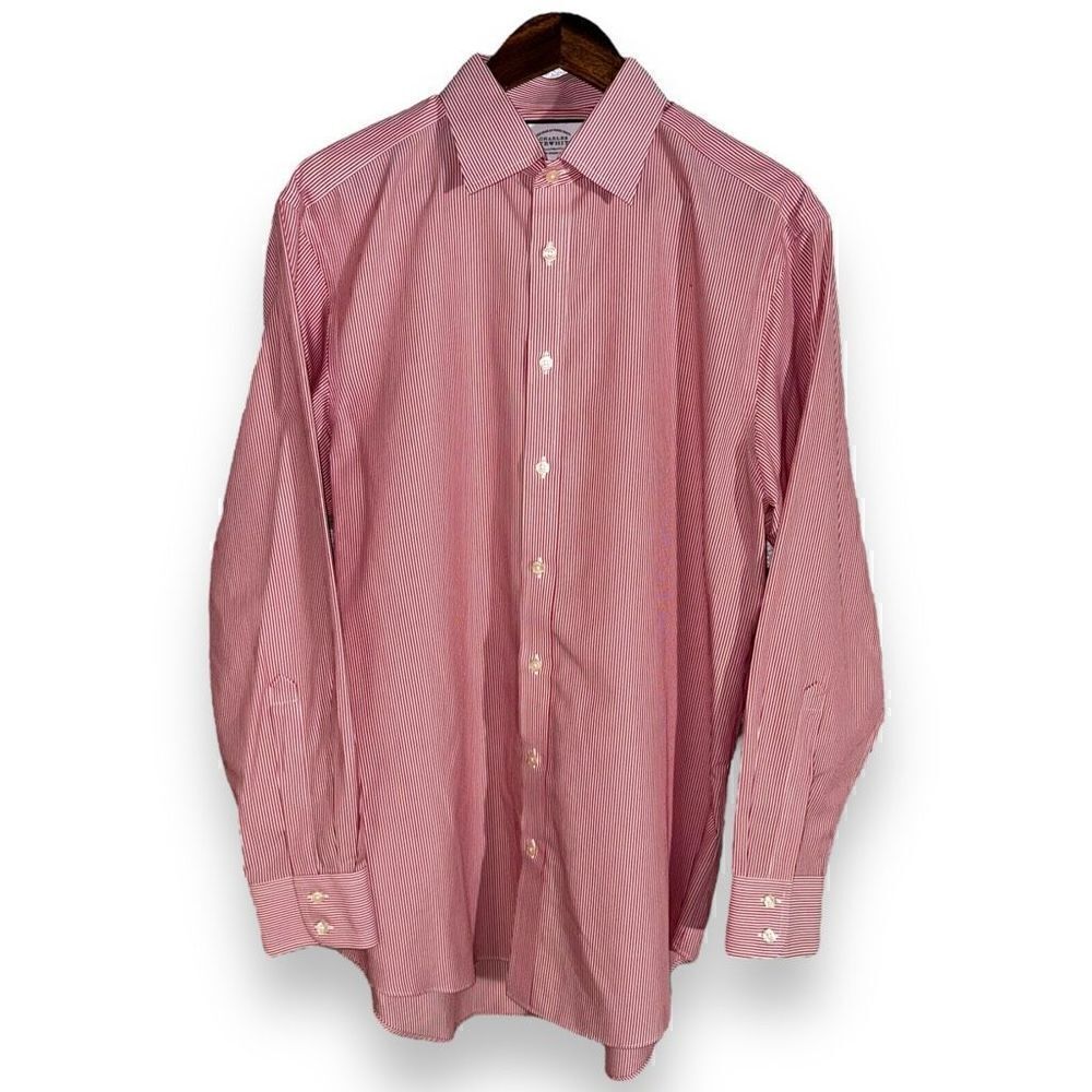 Charles Tyrwhitt Red & White Stripe Dress Shirt 16.5 34